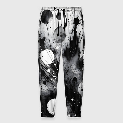 Мужские брюки Абстрактная чёрно-белая композиция / 3D-принт – фото 1