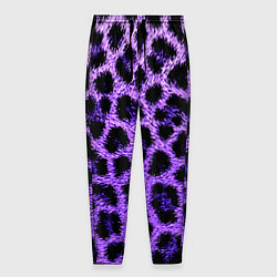 Брюки на резинке мужские Леопардовый фиолетовый, цвет: 3D-принт