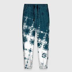 Брюки на резинке мужские Узорчатая текстура сине-белая, цвет: 3D-принт