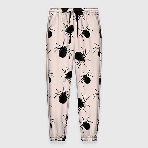 Мужские брюки Паттерн с черными жуками / 3D-принт – фото 1