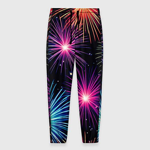 Мужские брюки Стилизованный праздничный салют / 3D-принт – фото 1
