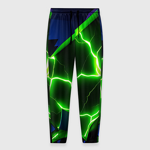 Мужские брюки Neon green glow / 3D-принт – фото 1