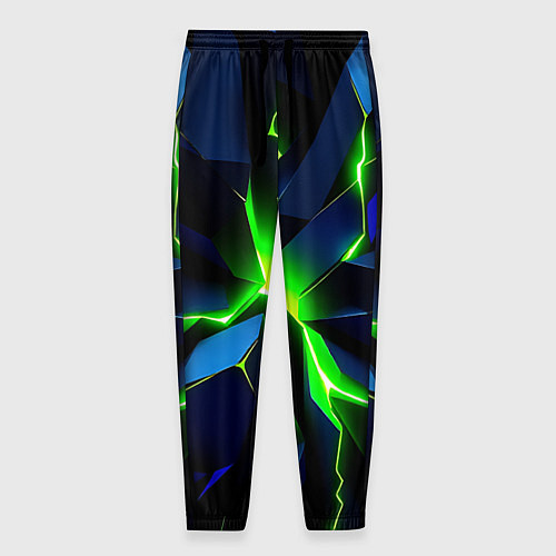 Мужские брюки Neon green glow / 3D-принт – фото 1