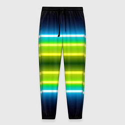 Брюки на резинке мужские Neon multicolored lines, цвет: 3D-принт