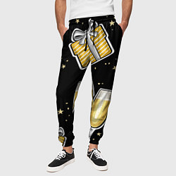 Брюки на резинке мужские Новогодний вайб, цвет: 3D-принт — фото 2