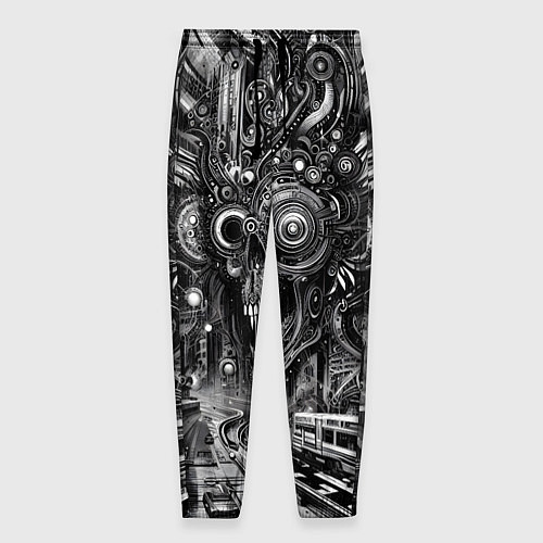 Мужские брюки Cyber urban skull - ai art fantasy / 3D-принт – фото 1