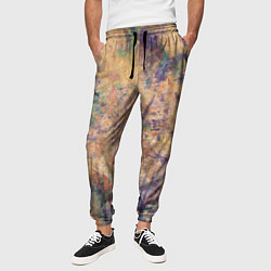 Брюки на резинке мужские Абстракция - pink marble with blue flecks, цвет: 3D-принт — фото 2