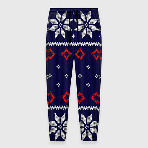 Мужские брюки Вязаный новогодний узор / 3D-принт – фото 1
