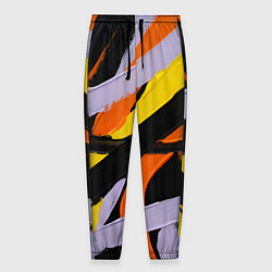 Брюки на резинке мужские Полоски краски абстракция, цвет: 3D-принт