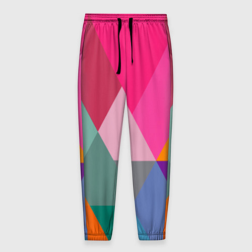 Мужские брюки Разноцветные полигоны / 3D-принт – фото 1