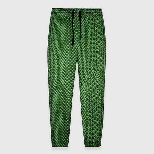 Мужские брюки Змеиная зеленая кожа / 3D-принт – фото 1