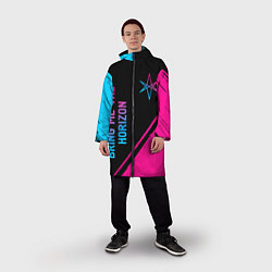 Дождевик мужской Bring Me the Horizon - neon gradient: надпись, сим, цвет: 3D-принт — фото 2