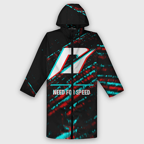 Мужской дождевик Need for Speed в стиле glitch и баги графики на те / 3D-принт – фото 1