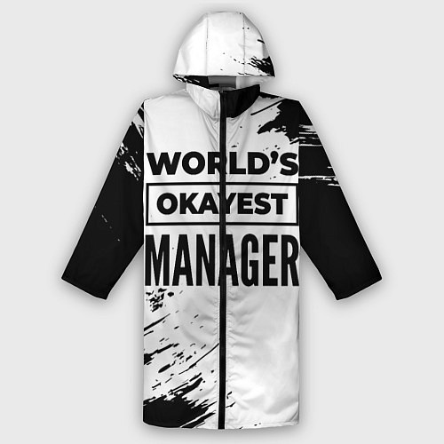Мужской дождевик Worlds okayest manager - white / 3D-принт – фото 1
