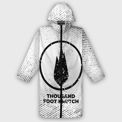 Мужской дождевик Thousand Foot Krutch с потертостями на светлом фон / 3D-принт – фото 1