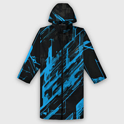 Мужской дождевик Blue stripes on a black background