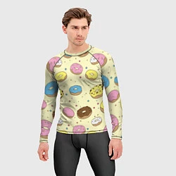 Рашгард мужской Сладкие пончики, цвет: 3D-принт — фото 2