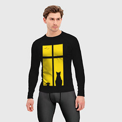 Рашгард мужской Котик в окошке, цвет: 3D-принт — фото 2