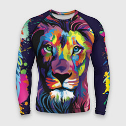 Рашгард мужской Красочный лев, цвет: 3D-принт