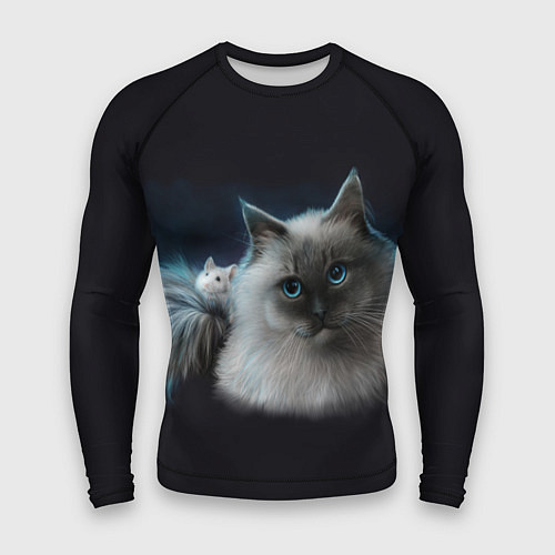 Мужской рашгард Кошка и мышка / 3D-принт – фото 1