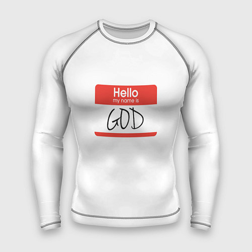 Мужской рашгард Hello: my name is God / 3D-принт – фото 1