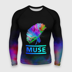 Рашгард мужской Muse: Neon Flower, цвет: 3D-принт