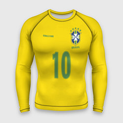 Рашгард мужской Сборная Бразилии: Роналдиньо 10, цвет: 3D-принт