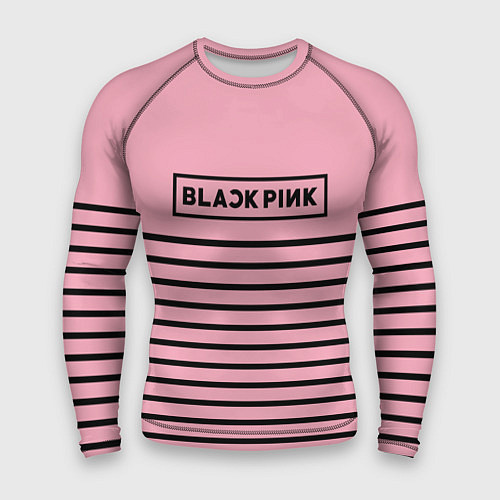 Мужской рашгард Black Pink: Black Stripes / 3D-принт – фото 1