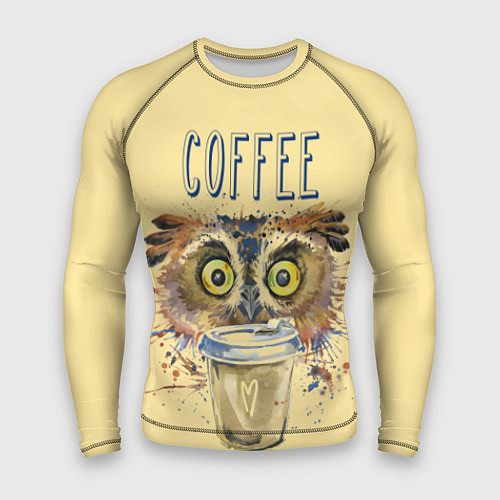 Мужской рашгард Owls like coffee / 3D-принт – фото 1