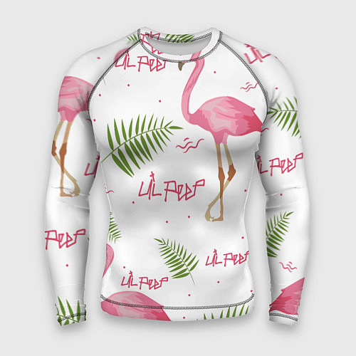 Мужской рашгард Lil Peep: Pink Flamingo / 3D-принт – фото 1