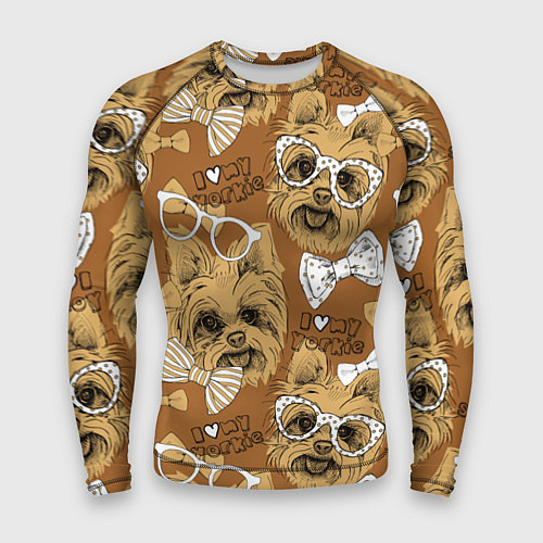 Мужской рашгард I love my Yorkie / 3D-принт – фото 1