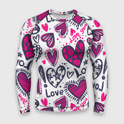 Мужской рашгард Love - pink hearts