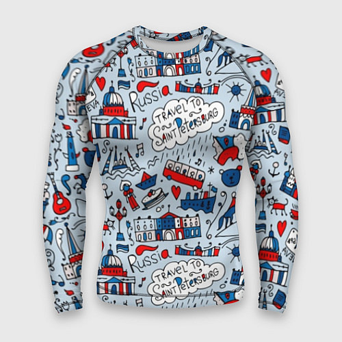 Мужской рашгард Travel to Saint Petersburg / 3D-принт – фото 1