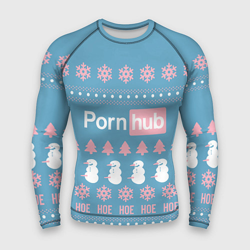 Мужской рашгард Pornhub - christmas sweater / 3D-принт – фото 1