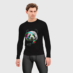 Рашгард мужской Панда и мыльный пузырь, цвет: 3D-принт — фото 2