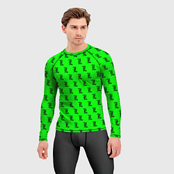 Рашгард мужской Эл паттерн зеленый, цвет: 3D-принт — фото 2