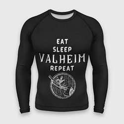 Рашгард мужской Eat Sleep Valheim Repeat, цвет: 3D-принт