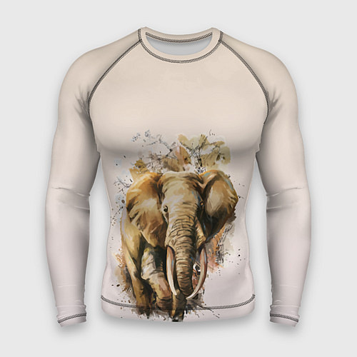 Мужской рашгард Акварельный слон брызги / 3D-принт – фото 1