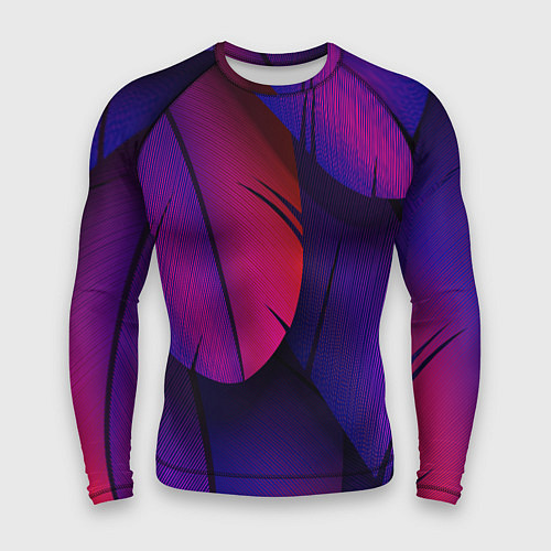 Мужской рашгард Фиолетовые Перья / 3D-принт – фото 1