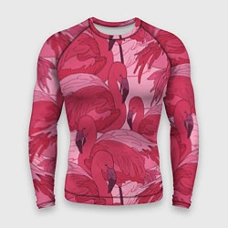 Рашгард мужской Розовые фламинго, цвет: 3D-принт