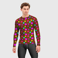 Рашгард мужской Сердечки разноцветные, цвет: 3D-принт — фото 2
