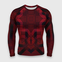 Рашгард мужской Темно-красный геометрический, цвет: 3D-принт