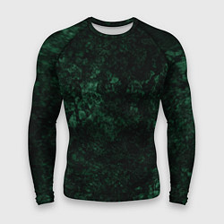 Рашгард мужской Темно-зеленый мраморный узор, цвет: 3D-принт