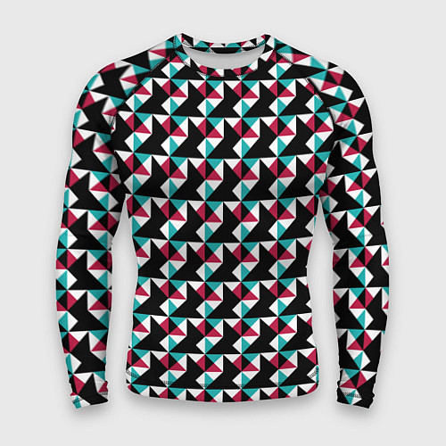 Мужской рашгард Красно-черный абстрактный узор / 3D-принт – фото 1