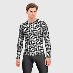Рашгард мужской Черно-белый абстрактный узор, цвет: 3D-принт — фото 2