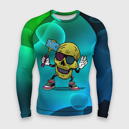 Мужской рашгард Череп сэлфи / 3D-принт – фото 1