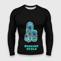 Рашгард мужской Русский стиль матрешка, цвет: 3D-принт