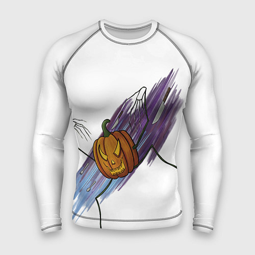 Мужской рашгард Агрессивная тыква / 3D-принт – фото 1