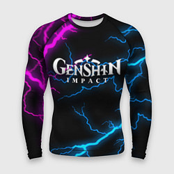 Мужской рашгард GENSHIN IMPACT NEON FLASH НЕОНОВЫЕ РАЗРЯДЫ МОЛНИЙ