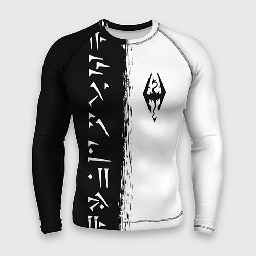 Мужской рашгард THE ELDER SCROLLS SKYRIM FUS RO DAH ЧЁРНО БЕЛЫЙ / 3D-принт – фото 1